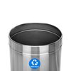 Alpine Industries Trash Can, Stainless Steel Brushed, Stainless Steel/Plastic ALP475-27-R